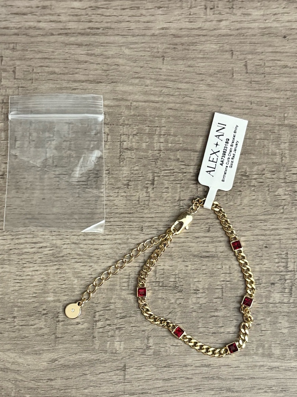 Alex and Ani Gold Bracelet with Scarlet Stones - Picture 2 of 5